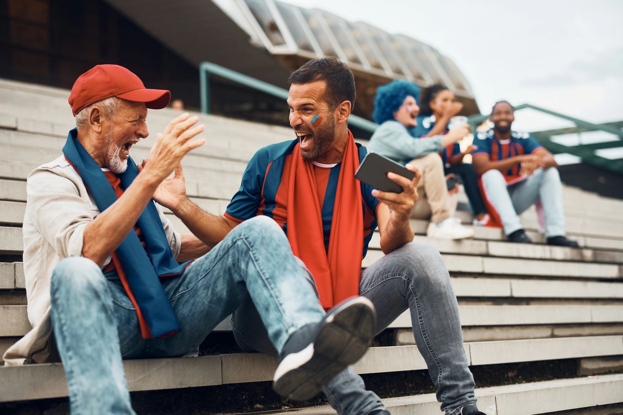 sports fans enjoying podcast